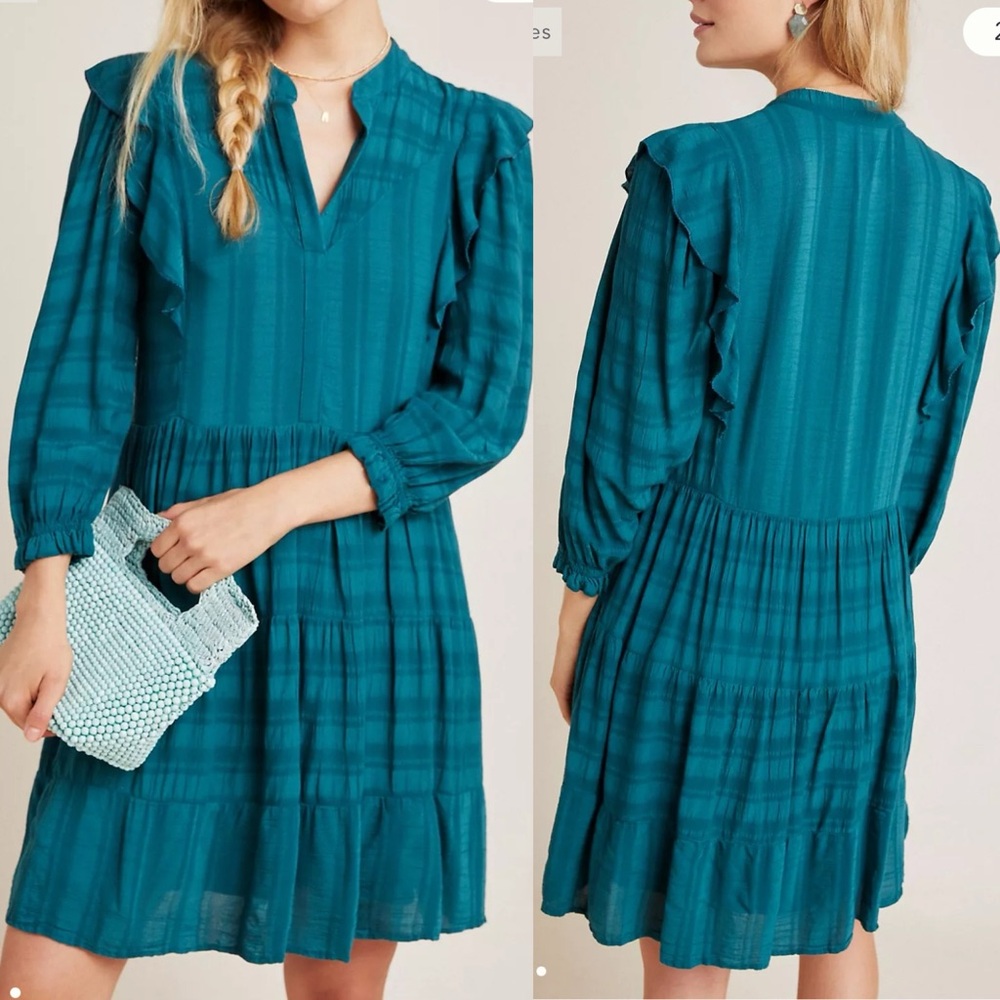 Anthropologie Amadi Rossi Ruffled‎ Tunic size XS